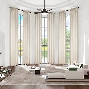 Amazon.com: MASWOND 2 Story Curtains, Extra Long Linen Sheer Curtains - Custom 204 Inch Long High Ceiling Curtain Panels with Rod Pocket for Living Room, Dining Rooms Privacy (Natural, 17 Ft, 1 Panel) : Home & Kitchen
