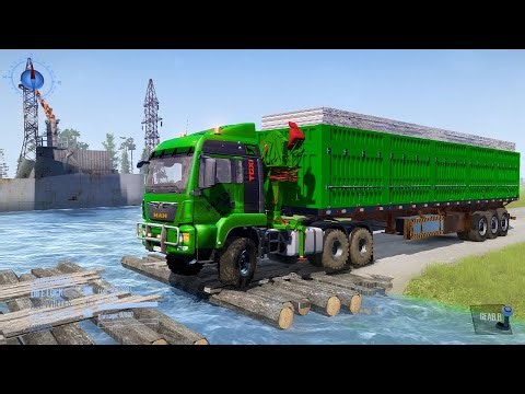 SpinTires: MudRunner | Impossible Road! Truck VS Broken Path With Extreme Speed Bump #13 #MudRunner