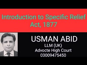 introduction to Specific relief Act 1877