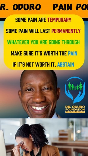 #painrelief #discipline #delayedgratification | Dr. Oduro Foundation