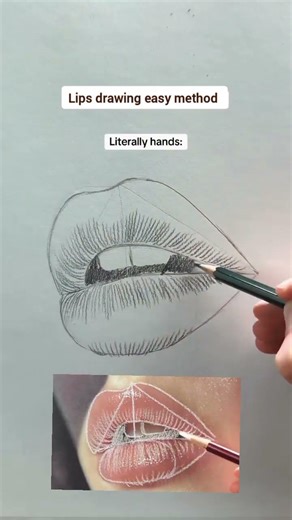 Easy Lips Drawing Tutorial | How to Draw Realistic Lips Step by Step | Pencil Sketch #art #lips