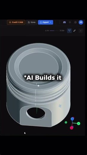 Design a piston head with AI. #cad #ai #solidworks #texttocad #mechanicalengineering