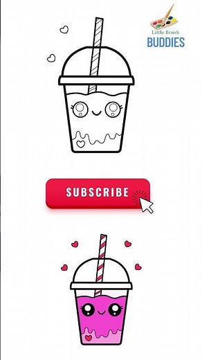 Cute Smoothie Cup Drawing 🧋✨ | Easy Kawaii Art for Kids #Shorts #CuteDrawing #KidsArt