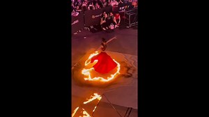 Chinese fire dancer forced to halt performance as flames ignite her skirt