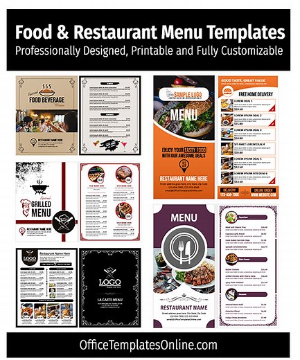 6+ Free Food & Restaurant Menu Card Templates for MS Word