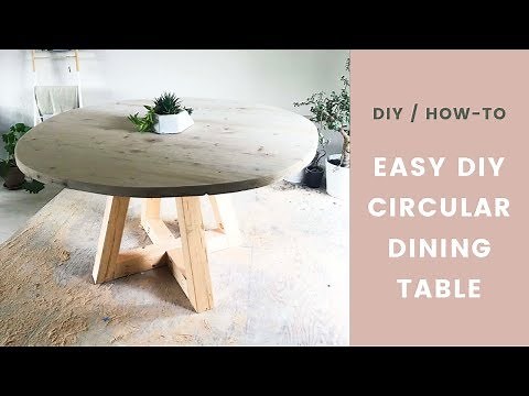 DIY Table — Circular Dining Room Table with Wood Legs — Easy How-To!