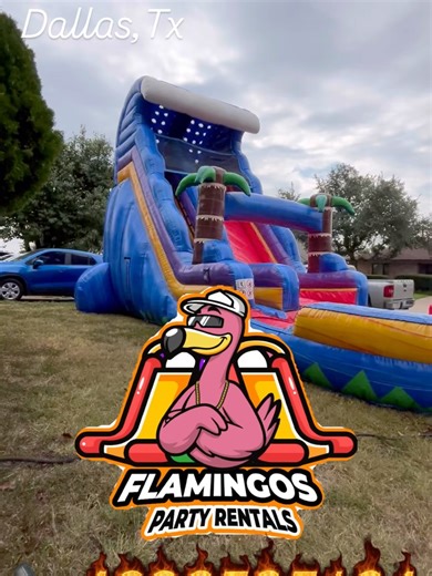 @flamingospartyrentals on Instagram: "🦩Flamingo Party Rental 20FT Tall Blue Water Slide $250 All Day ⭐️Free Nights $200 6 Hours $150 3 Hours Book Your Next Event Today!! #dallas #fypage #redoak #dallastx #mesquite"