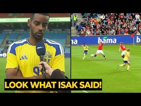 Alexander Isak speaking on Arne Slot leaving Liverpool after scoring for Sweden last night