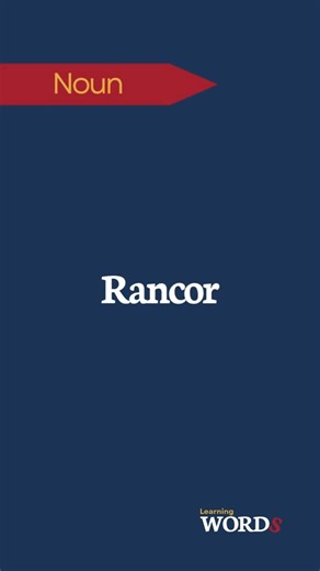 Rancor | Bitterness or resentfulness, especially long-standing