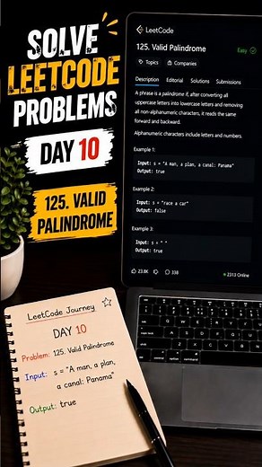 👉 125 Valid Palindrome in Java| LeetCode|Two Pointer Approach #shorts #coding #java #trending #dsa