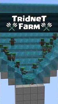 Minecraft Tutorial | Trident Farm 🔱 ( Bedrock 1.21 ) #shorts #minecraft