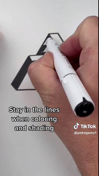 Simple drawing tutorial. Step by step drawing of 3-D shapes #pokegemz #opticalillusion #cube #3d #