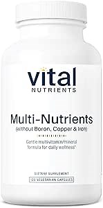 Vital Nutrients Multi-Nutrients 5 Ultra Antioxidant Formula | Boron, Copper, and Iron Free | Vegetarian Daily Multivitamin and Mineral | Gluten, Dairy, Soy Free | Non-GMO | 120 Capsules