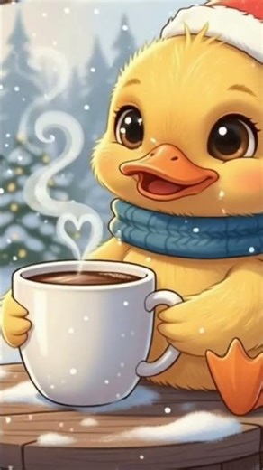 Baby Duck Drinks Coffee 😍☕🦆 #funny #viralvideo