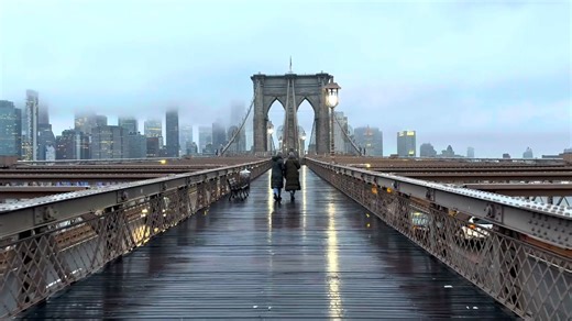 Peaceful Morning Walk Brooklyn Bridge