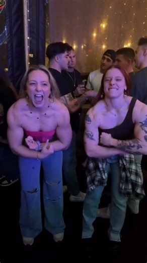 Two FBB Compare Their Muscles #shorts