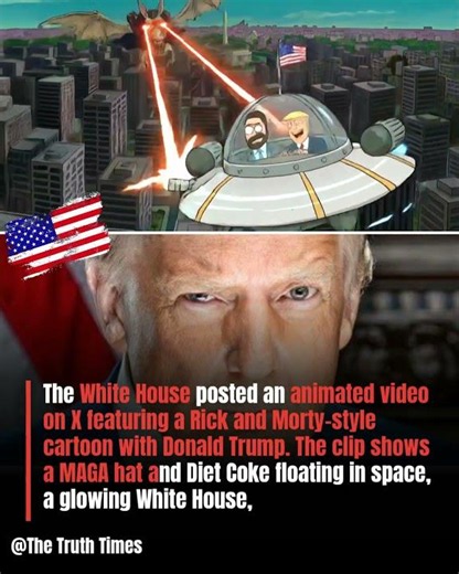 The White House posted an animated video on X featuring a Rick and Morty-style cartoon ......