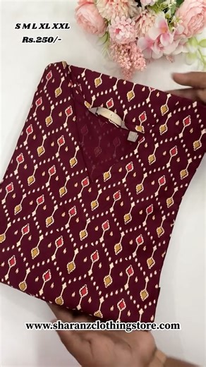 SHARANZ CLOTHING STORE🛍️ on Instagram: "Place an order through our Website “www.sharanzclothingstore.com” ✨Category Name : Under 300👉🏻250 kurtis ✨Flex Cotton & Rayon Regular Wear Side Open Kurtis ✨Price : 250+Shipping ✨Size : S M L XL XXL For any queries Kindly WhatsApp 90435 68865 #reels #avaasakurtis #dailywearkurtis #divacollections #trendingreels #cottonsuits #officewear"