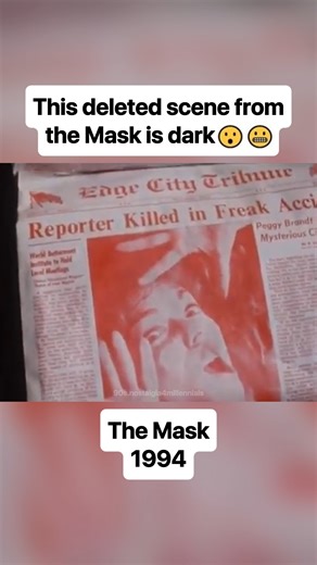 Yup — in a much grimmer alternate version of The Mask (1994), we see a deleted scene where Dorian (after stealing the mask) throws Peggy into the printing press… killing her 😳🩸 It’s a shocking shift from the theatrical cut. But this darker moment actually lines up with the original Mask comics by Dark Horse, which were way more violent and gritty than the cartoonish movie we got 🎭🔪 This scene shows just how different The Mask could’ve been if they’d stuck closer to the source material. Less 