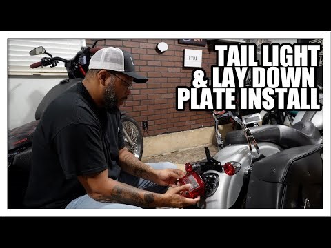 Installing A Amazon LED Tail Light And Lay Down Plate On My Dyna