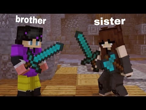 Brother vs sister minecraft pvp challenge