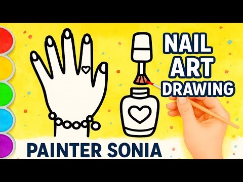 Easy Nail Art Drawing for Beginners 💅✨ | Hand Drawing Tutorial | Painter Sonia
