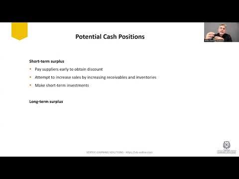 ACCA MA (F2) - Potential Cash Positions - Management Accounting