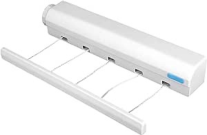 Retractable Clothesline, Flexible Telescopic Clothes Drying Rope Hanger, 8kg/282.2oz Load Bearing, Portable Adjustable Laundry Clothes Line for Indoor Outdoor Supplies(Five Ropes)