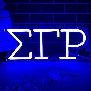 Sigma Gamma Rho Neon Light Sign, Dimmable LED Sorority Greek Lettering 11.8 x 5.1 in, Elegant Sorority Neon Signs Wall Decor for Girls Kids Room Bedroom Bar Birthday Gifts (Blue)