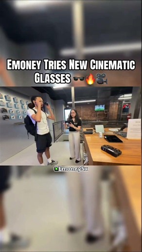 Emoney Tries New cinematic smaller glasses 🤓 🎥🔥 #community #fyp #technology #emoney
