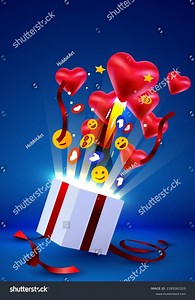 Open Gift Box Emoji Hearts Explosion Stock Vector (Royalty Free) 2393561553 | Shutterstock