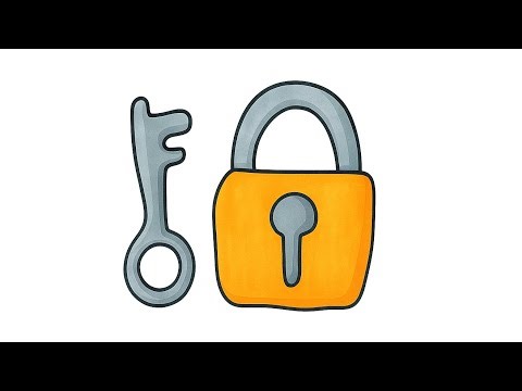 How to Draw a Padlock and Key | Easy Drawing for Kids