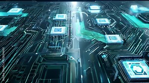 Exploring the intricate design of a circuit board with detailed microchips and connections