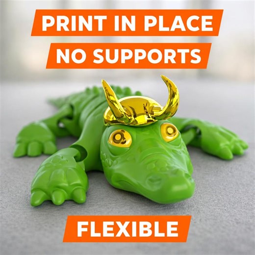 Articulated Crocodile 3D Model – Print-in-place, No Supports Fidget Toy (digital Download) - Etsy