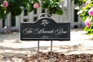 Custom Rose Markers | Laser Engraved Plant Tags | Rose Label | Plant Identification | Permanent Herb Garden | Metal Rose Tag | Flower Garden - Etsy