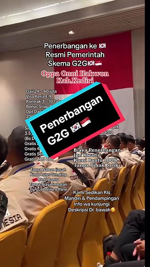 Persyaratan dan Biaya Program Kerja G2G Korea Selatan