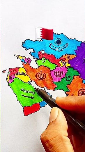 Draw Map of Bahrain 🇧🇭 #bahrain