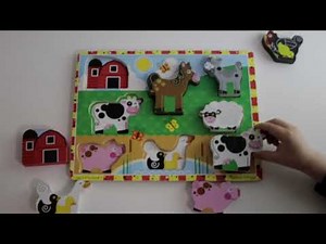 Fun With Melissa & Doug Chunky Farm Puzzle (Animal Sounds) | Learning Adventures Kids Channel