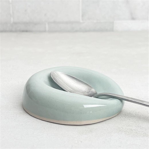 Coffee Spoon Rest Handmade Pottery Blue - Etsy