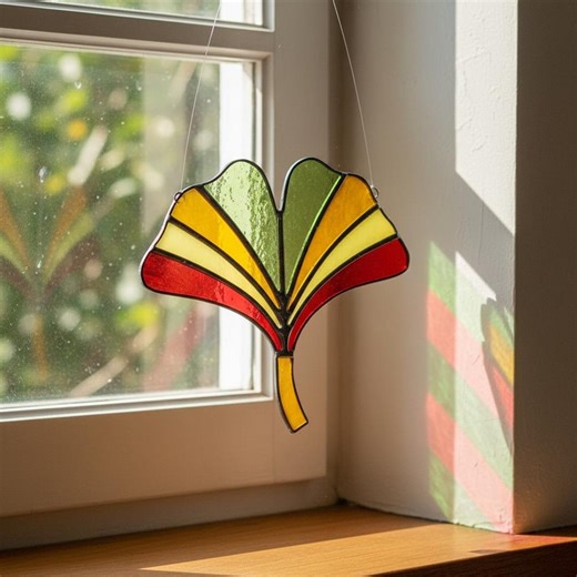 Ginkgo Leaf Stained Glass Pattern, 0.5mm Precision Line SVG PDF, Easy Cricut Ready VETROPAT - Etsy