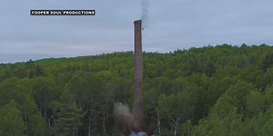 Isabella Mine smokestack demolished