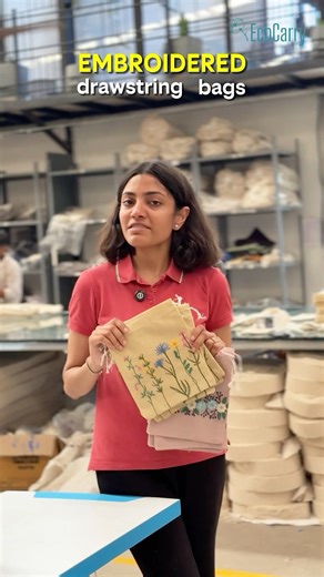 Embroidery drawstring bag for premium packaging #shorts #packaging