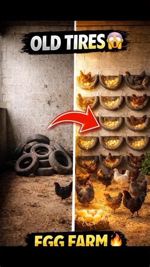 OLD TIRES → EGG FARM 😱 | Waste to Profit Chicken Farming 🐔🥚