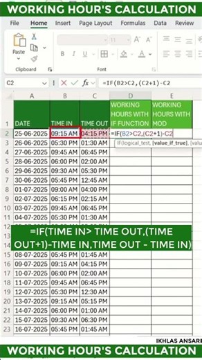 Build a Working Hours Tracker in Excel