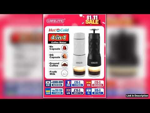 Cafelffe 3 In1 Portable Coffee Machine HotCold Water Manual Espresso Maker For Capsule Ground Hand