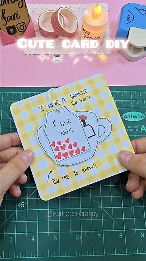 5 minutes card diy😉☕#5minutecrafts #diy #papercraft #diyart #craft #shorts #artandcraft #song