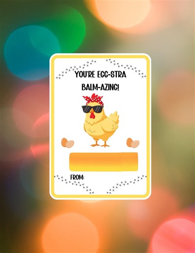 Chicken Lip Balm Holder, Chicken Lip Balm Tag, Funny Thank You Lip Balm Card, Appreciation Lip Balm Gift, Cute Chicken Theme, Chicken Party - Etsy