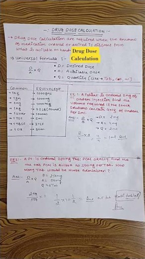 Drug Dose Calculation