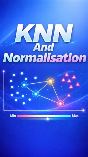 Databytes on Instagram: "KNN works by comparing you to the most similar cases around you and deciding based on who you are closest to. Distance defines similarity normalization decides fairness and scale decides speed which is why KNN feels intuitive powerful and slow in large datasets. [K nearest neighbors, knn algorithm, similarity based learning, distance metrics, euclidean distance, feature scaling, normalization importance, lazy learning, classification intuition, machine learning basics, i