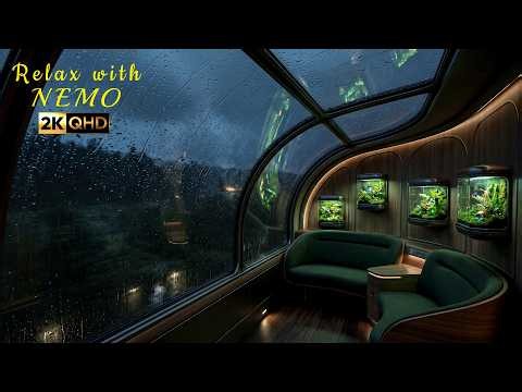Relaxing Rainy Night Train Journey 🚂 Cozy Dimly Lit Sleeper Train Ambience for Sleep, Rain & Train 🔊